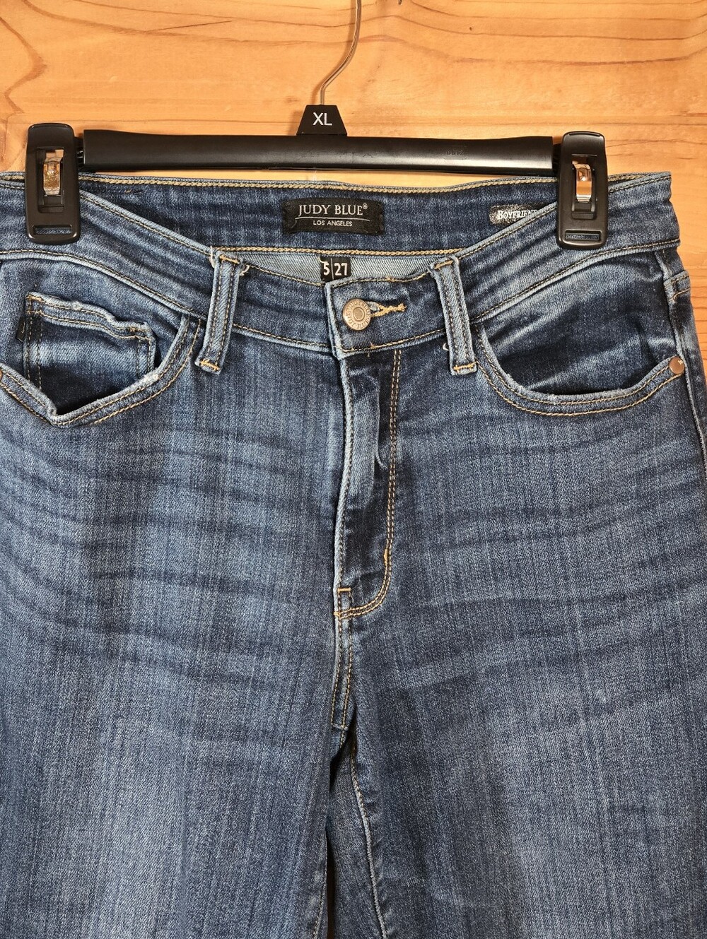 Judy Blue Boyfriend Fit Jeans Size 5/27 Mid-rise Stretch Denim Medium Wash